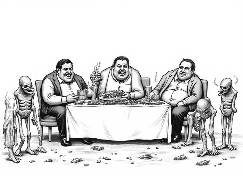El Roto cartoon depicting societal parasites.