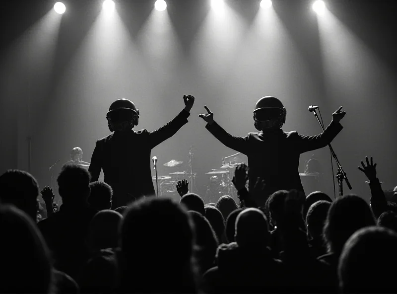 A vintage photograph of Daft Punk performing live in Marseille in 1995.