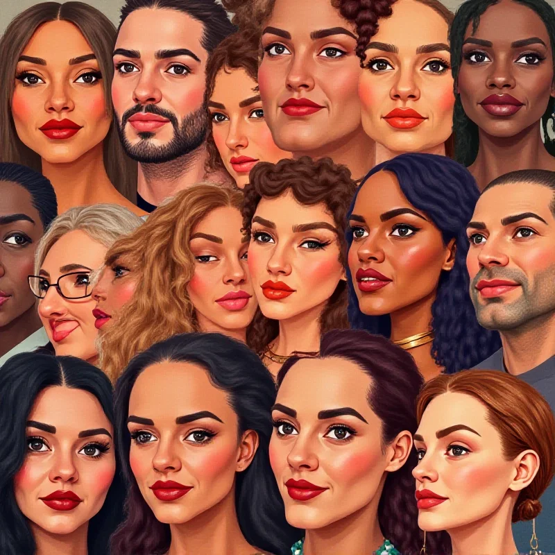 A collage of diverse faces representing the multicultural population of England, highlighting the debate on national identity.