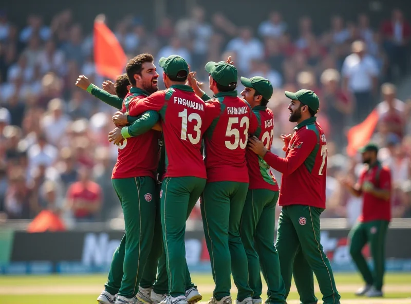 Afghanistan cricket team celebrating a victory