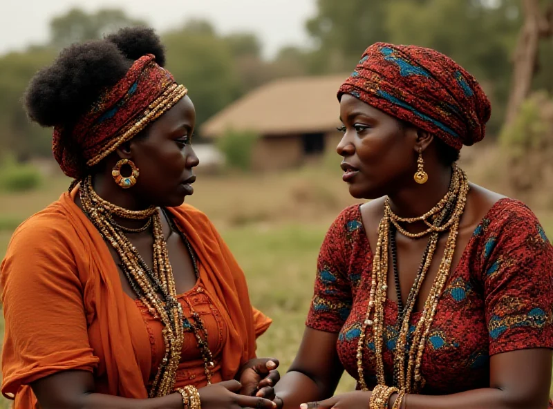 A still from the movie On Becoming a Guinea Fowl, showing two women in a serious discussion.