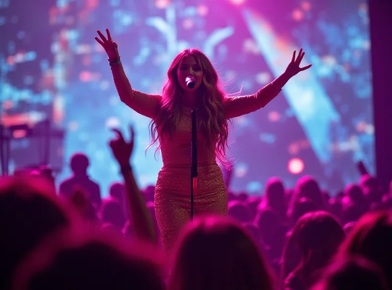 Chloe San Jose performing on stage