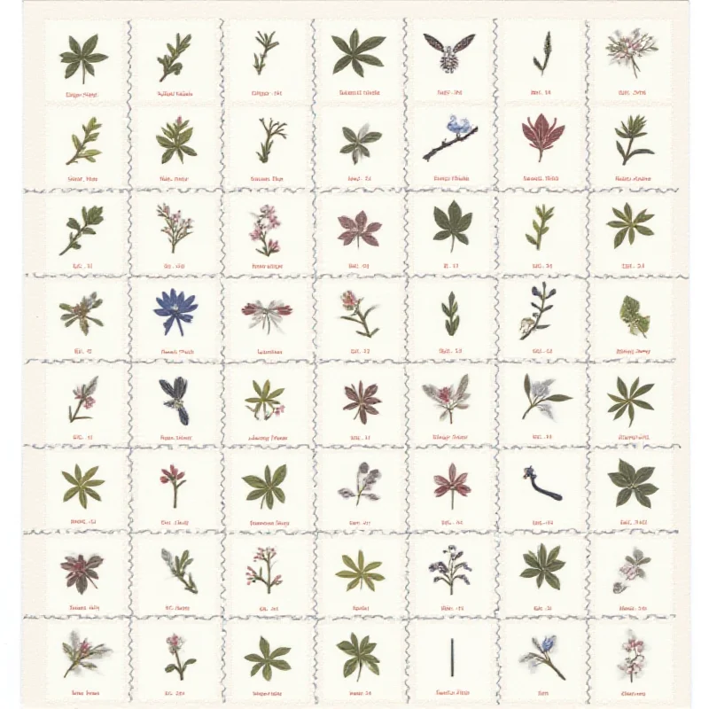 A 4x3 grid representing a sheet of postage stamps.
