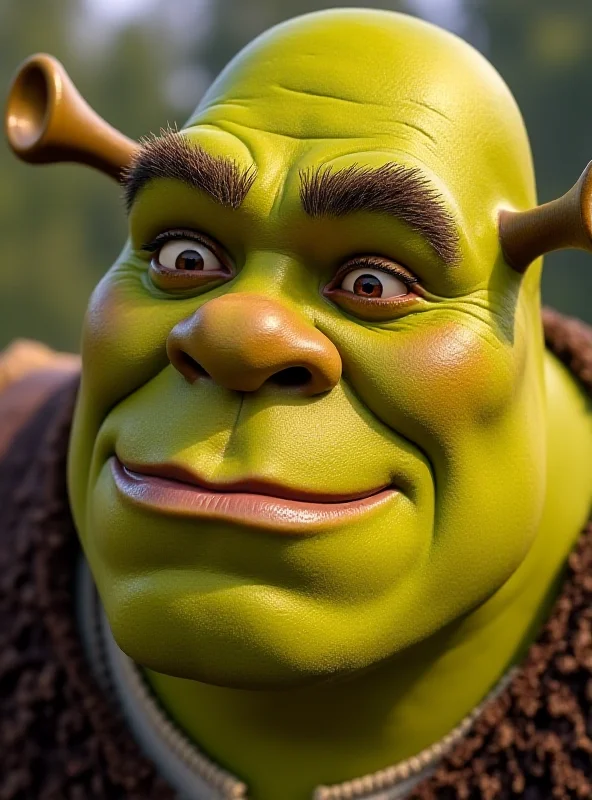 Close-up of Shrek's face in the new trailer