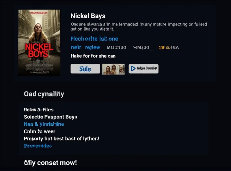 Screenshot of a streaming service interface showing the movie Nickel Boys.