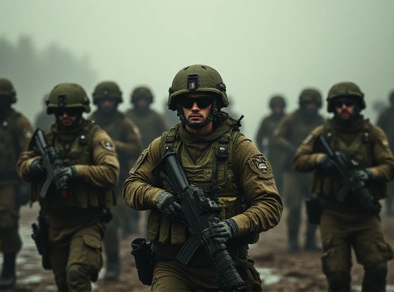 Scene from the movie Warfare showing soldiers in a tense situation.
