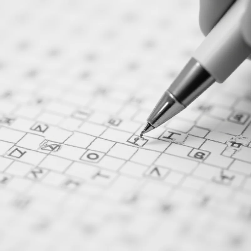 A close-up image of a completed NYT Mini crossword puzzle