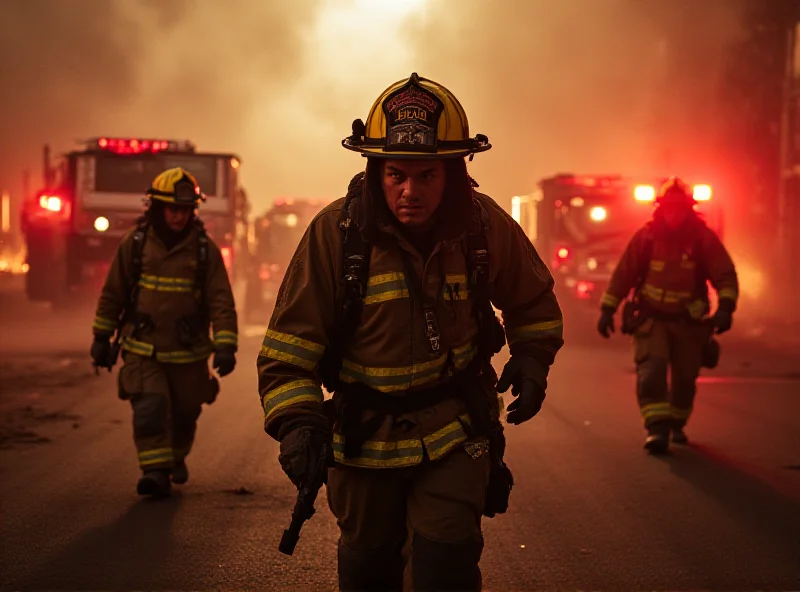 Scene from the TV show 911, featuring firefighters in action.