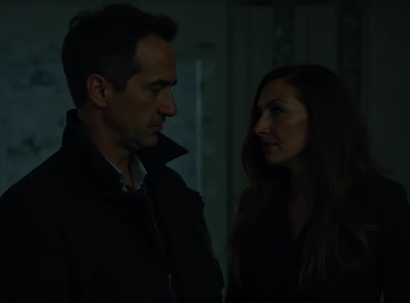 Scene from 'The One That Got Away' featuring two detectives in a tense moment.