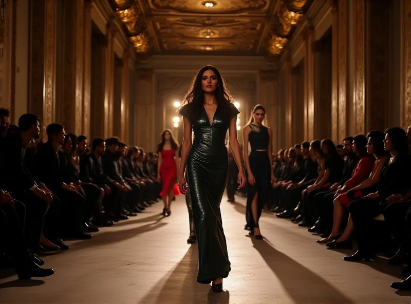 Models walking the runway at the Elisabetta Franchi show during Milan Fashion Week