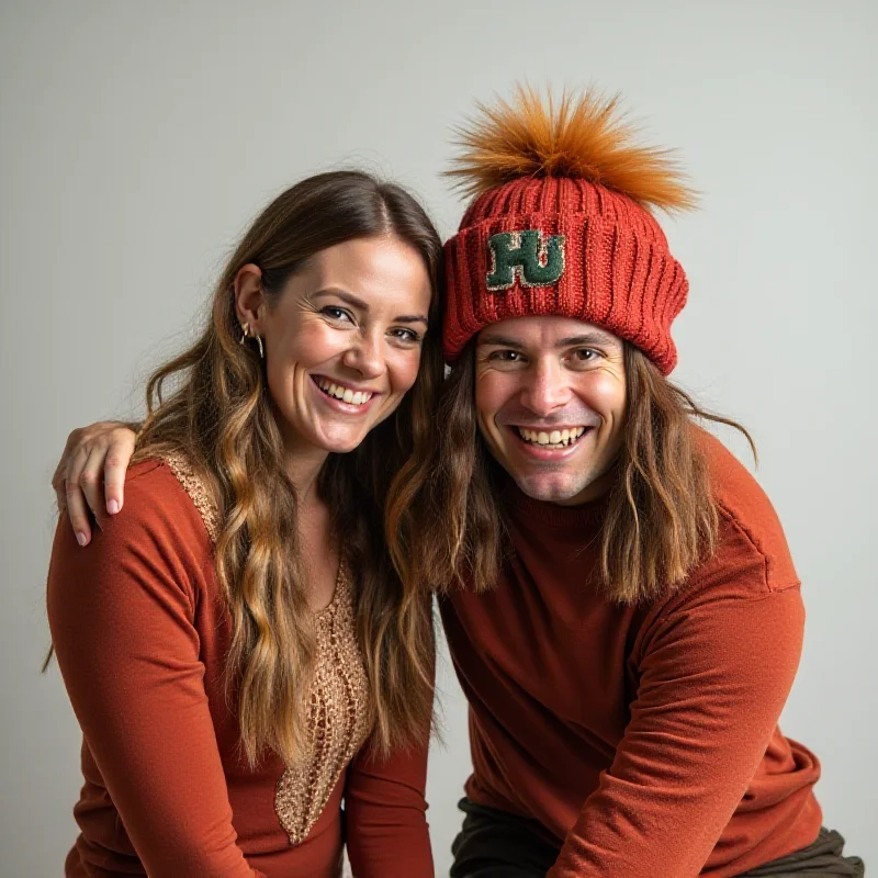 Rachael Kirkconnell and the Brawny mascot posing for a humorous photo on Instagram.