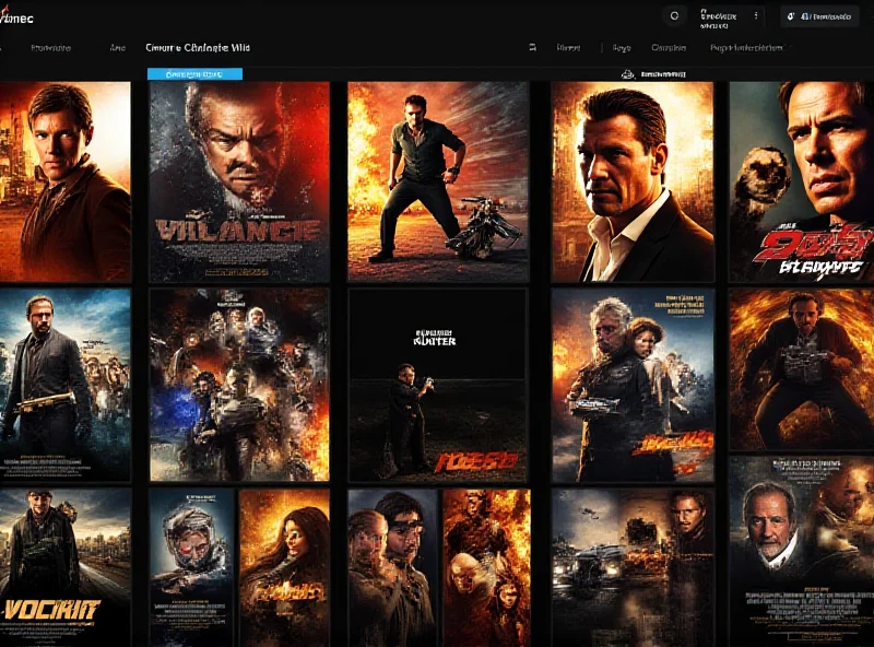 A collage of various action movie posters on Amazon Prime Video, highlighting explosions, car chases, and intense characters.