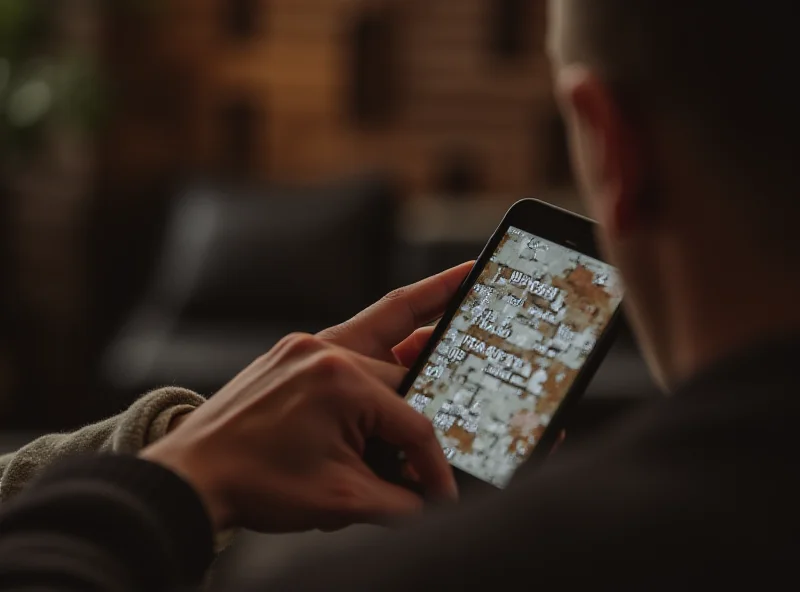 A person thoughtfully pondering a Wordle puzzle on their phone.