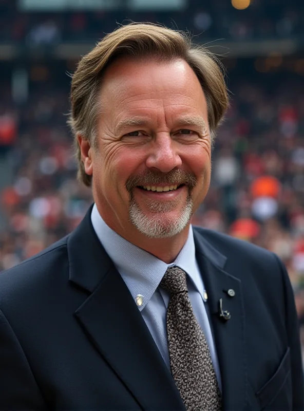 Dan Wetzel smiling on a sports broadcast.