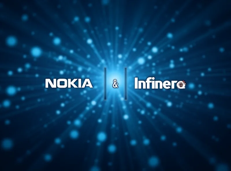 Nokia and Infinera logos displayed side by side, symbolizing the acquisition deal.