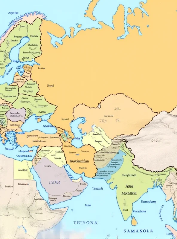 A map highlighting Central Asia and its proximity to Europe.