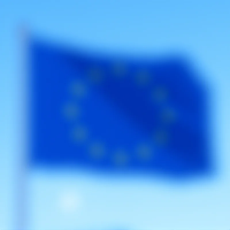European Union Flag waving in the wind