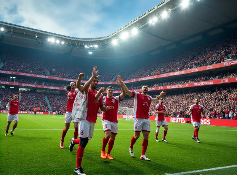 Players celebrating a goal in a Europa League match