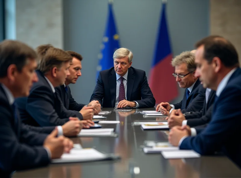 European leaders in a meeting discussing defense strategy.