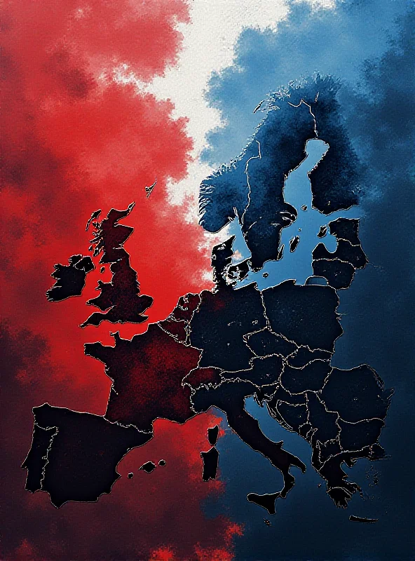 Abstract representation of political tension in Europe