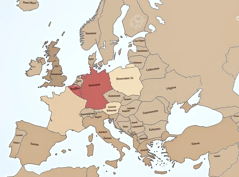 Map of Europe highlighting key countries