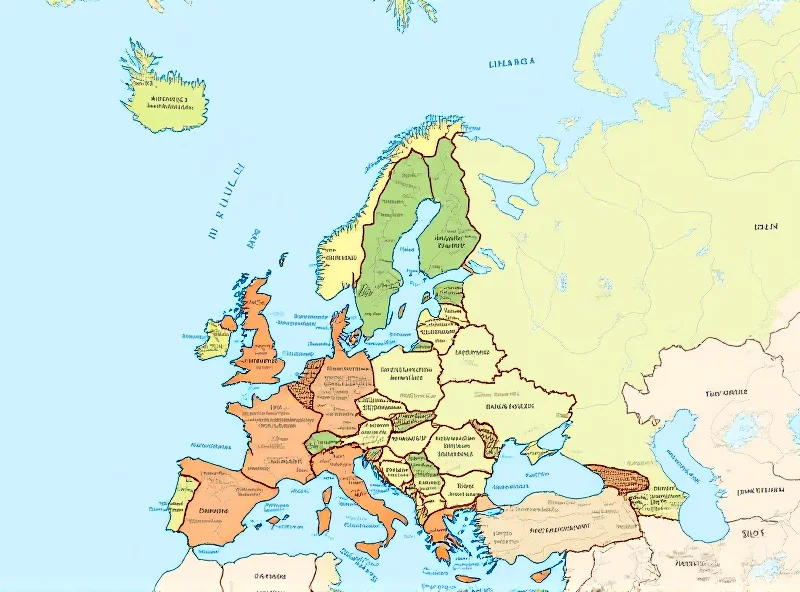 Map of Europe highlighting the UK