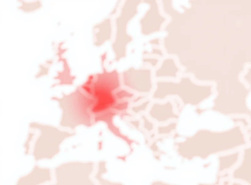 A map of Europe with highlighted areas indicating regions of potential conflict and tension, emphasizing the geographical spread of security concerns.