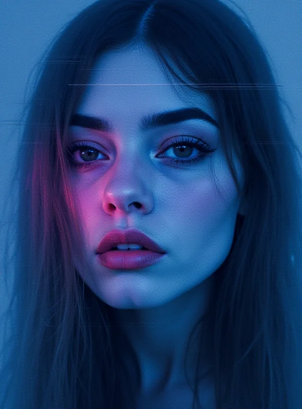 A stylized image representing the dangers of deepfake technology.