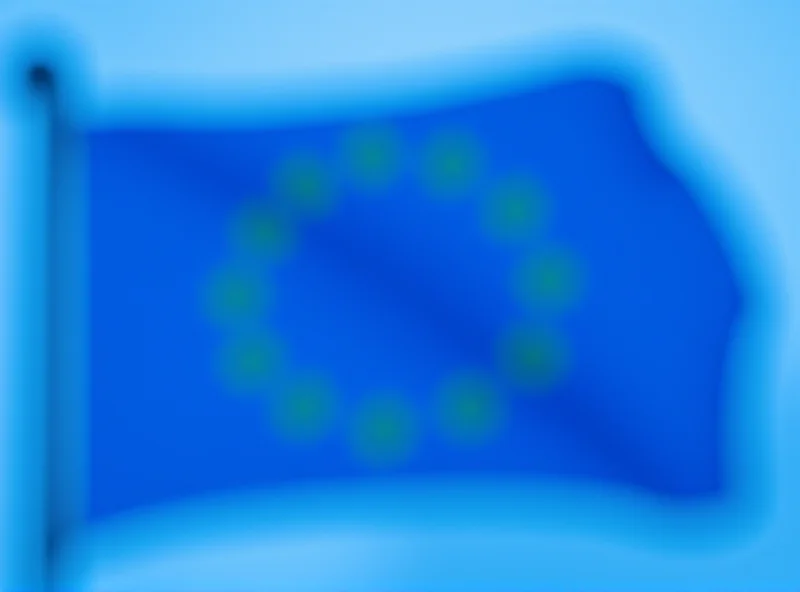 European Union flag waving in the wind.