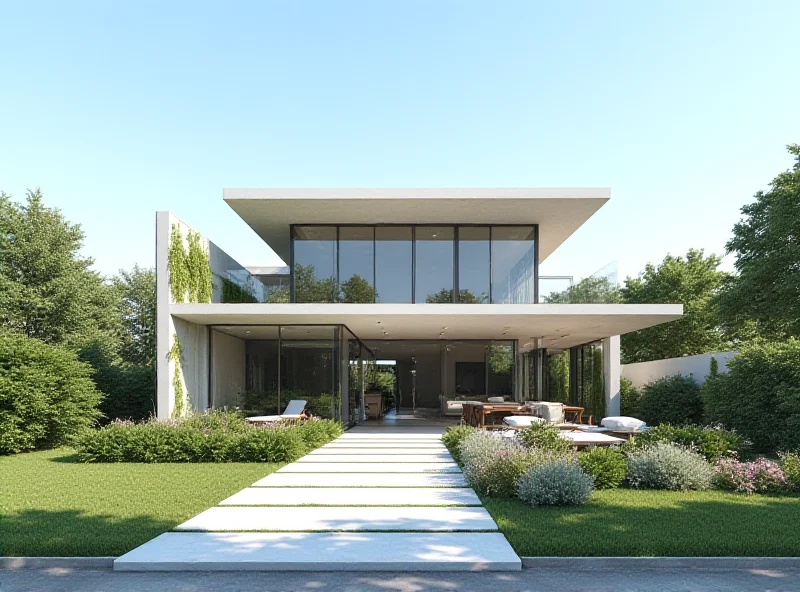 Architectural drawing of a modern house design