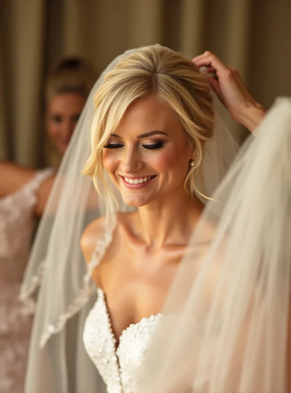 Bride getting ready on her wedding day