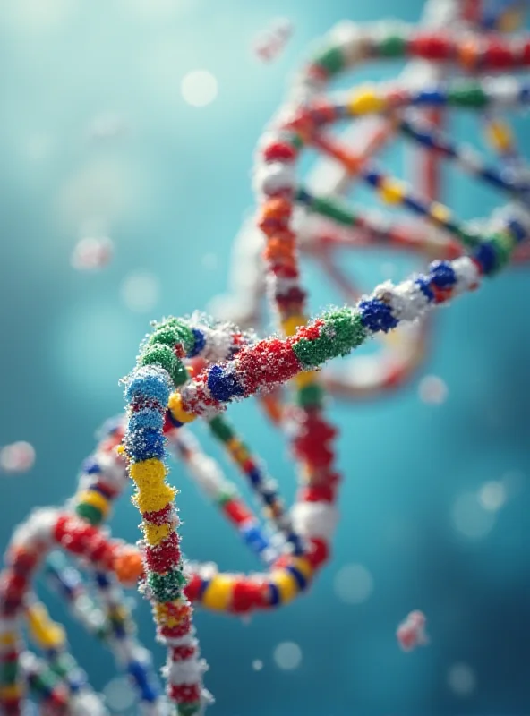 A stylized image of a DNA helix with flags from different countries superimposed on it.