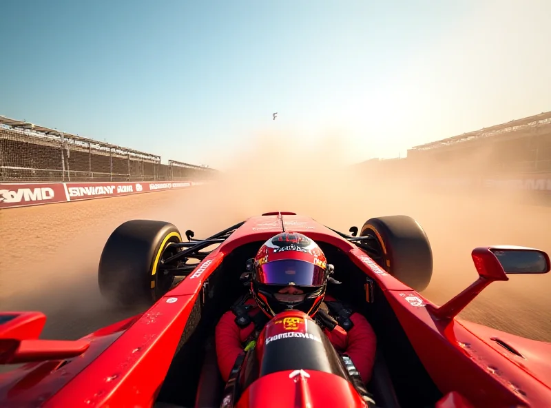 Lewis Hamilton driving a red Ferrari Formula 1 car during pre-season testing in Bahrain