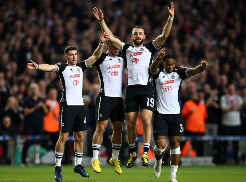 Fulham players celebrating their FA Cup victory over Manchester United.