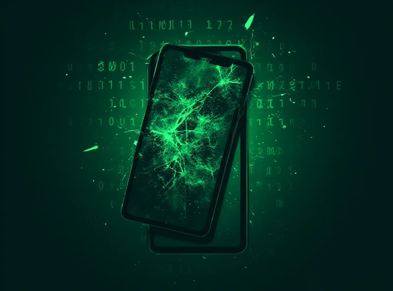 Illustration of a digital wallet being hacked with binary code in the background.