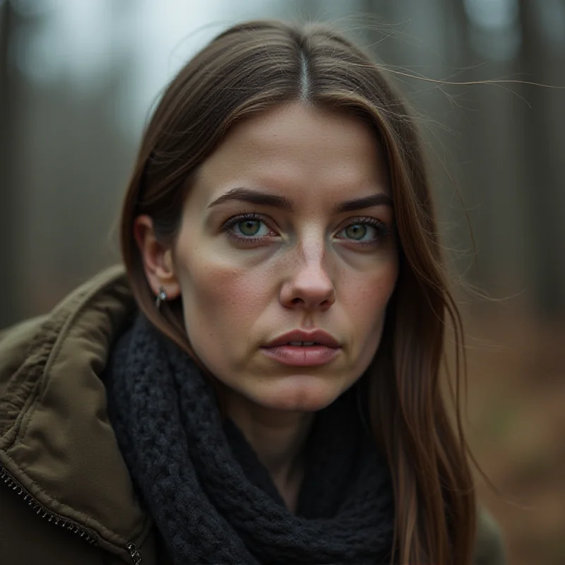 Louise Hunt, a young woman with a determined expression, looking towards the future with hope and resilience despite the hardships she faced.