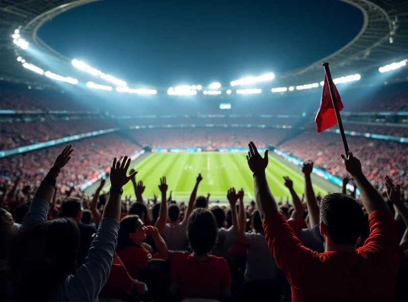 Image of a stadium packed with fans cheering during a Club World Cup match.