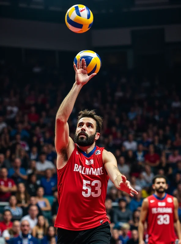 Bryan Bagunas spiking a volleyball during a game
