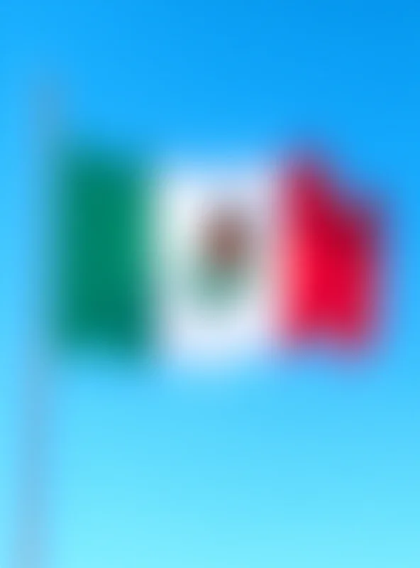 Mexican flag waving in the wind