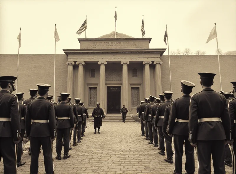 Vintage photo of Fort Knox with soldiers guarding the entrance.