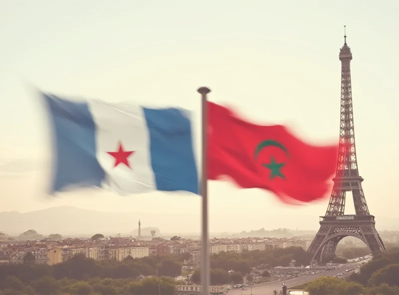 Image of the French and Algerian flags waving side-by-side