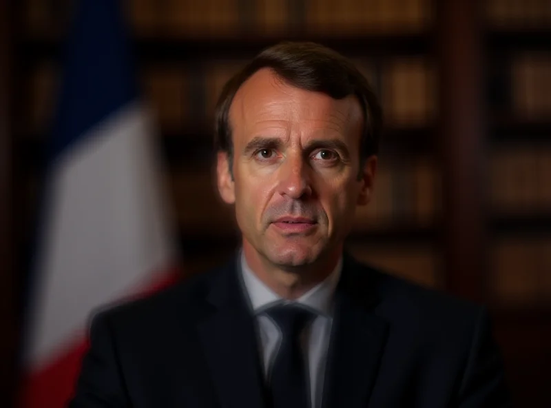 French President Emmanuel Macron giving a televised address.