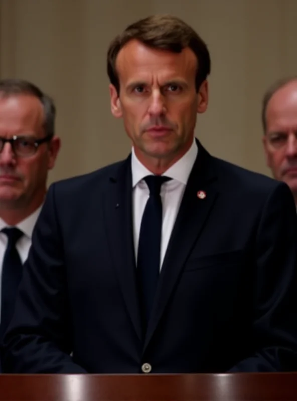 Emmanuel Macron addressing a crowd during a press conference