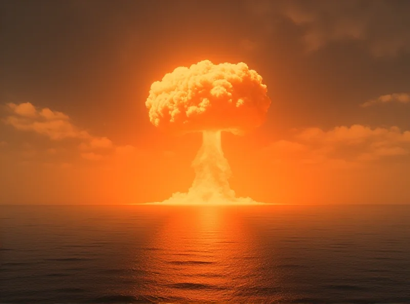 Mushroom cloud from a nuclear test in the Pacific Ocean