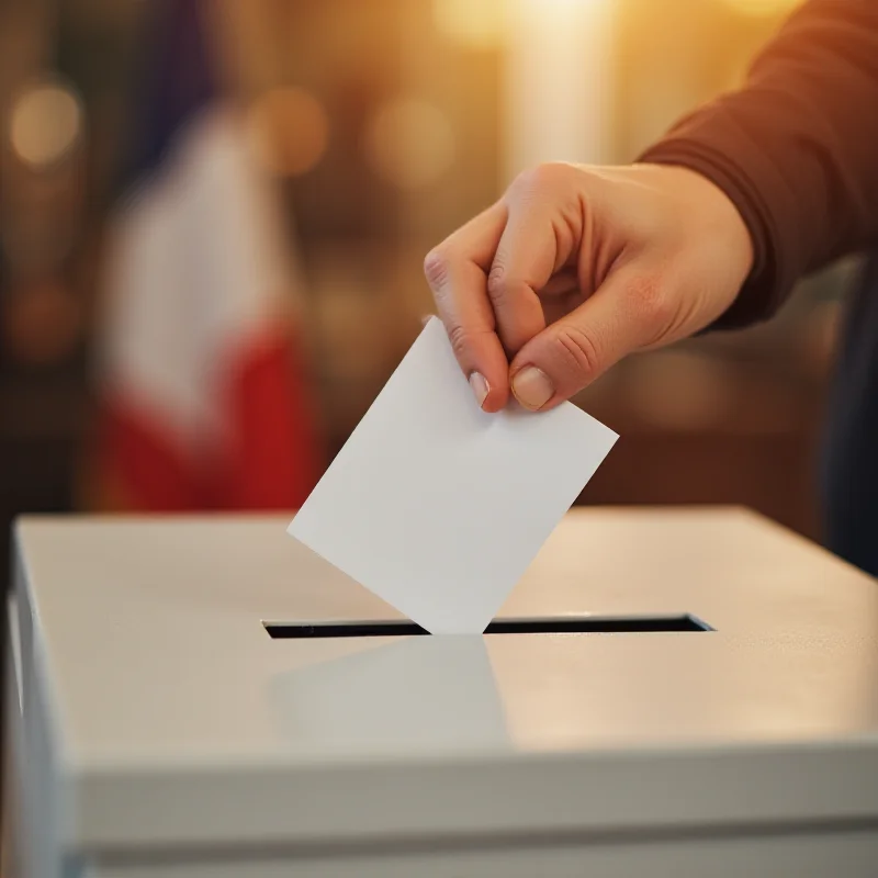 Close-up of a ballot box during a municipal election in France.