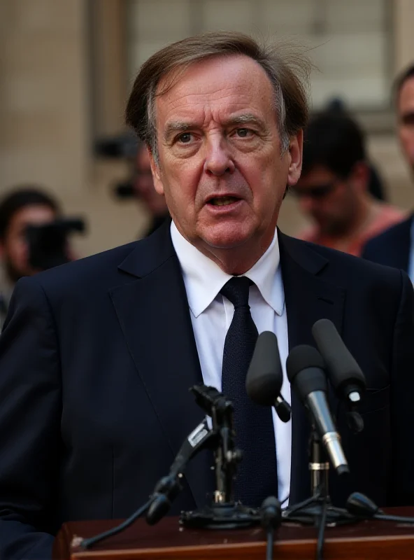Image of the French Prime Minister François Bayrou speaking at a press conference