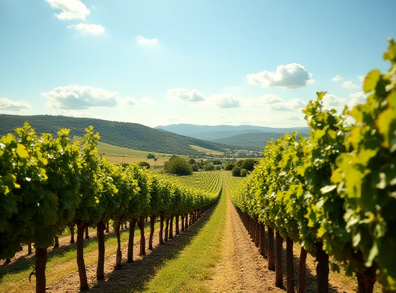 A sun-drenched vineyard in Provence, France.