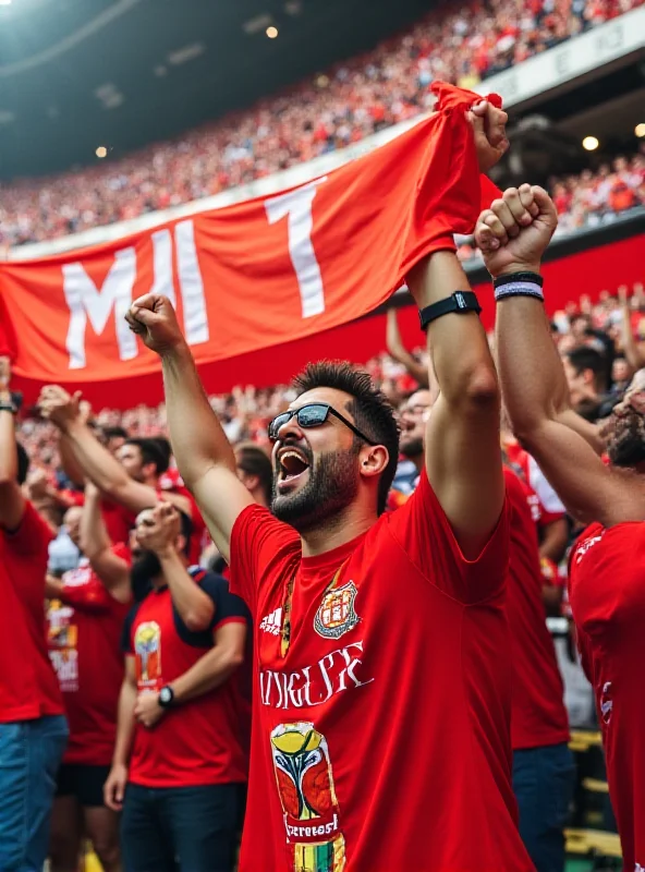 Fans cheering at a soccer stadium during a Concacaf Champions Cup game
