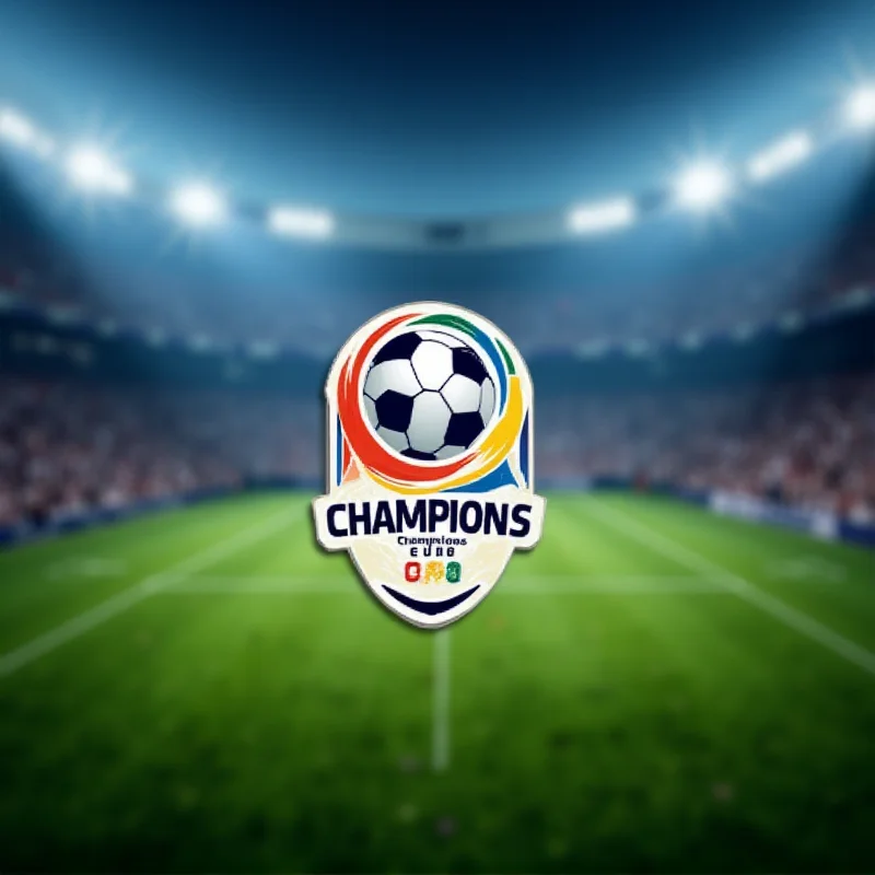 Concacaf Champions Cup logo against a stadium background