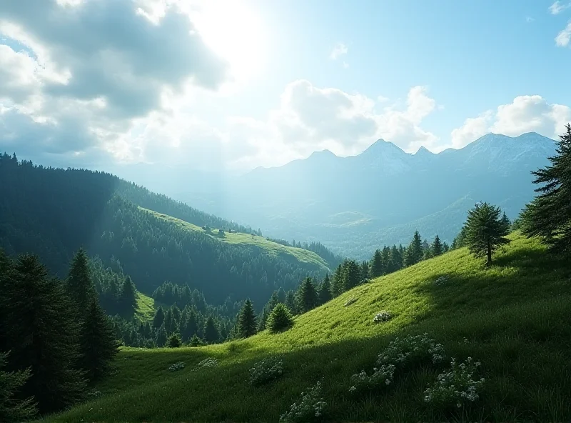 A stunning landscape from a visually impressive video game, showcasing hyper-realistic graphics and advanced lighting effects.